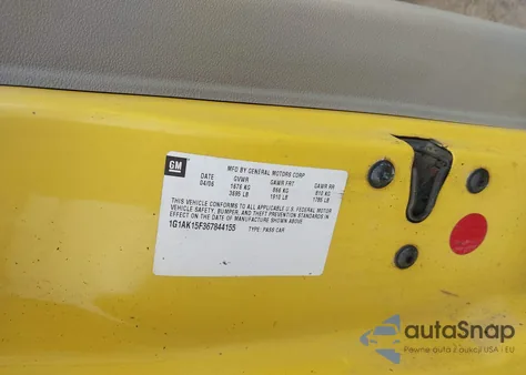 2006 Chevrolet Cobalt Ls из США, поврежденный, VIN 1G1AK15F367844155